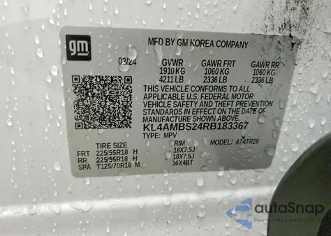 2024 Buick Encore Gx Preferred z USA, uszkodzony, nr VIN KL4AMBS24RB183367